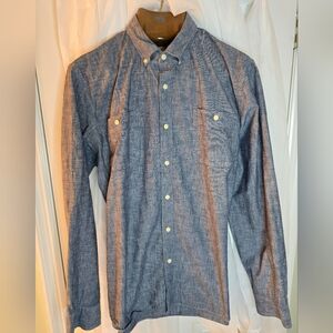 Goodthreads Men's Blue Button-Down Shirt Westerncore